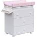 SCARLETT PŘEBALOVACÍ KOMODA S VANIČKOU VISTA BÍLÁ S PŘEBALOVACÍ PODLOŽKOU SLON RŮŽOVÁ - PŘEBALOVACÍ KOMODY - PŘEBALOVÁNÍ