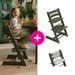 STOKKE® TRIPP TRAPP® MARBLE GREEN + POLŠTÁŘEK GLACIER GREEN - JÍDELNÍ ŽIDLIČKY DŘEVĚNÉ - KRMENÍ