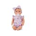 LULLA BABY PANENKA 35 CM V OVERALU S ČELENKOU FLORAL LILA - PANENKY - PRO DĚTI