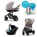 KINDERKRAFT KOČÁREK KOMBINOVANÝ PRIME 3V1 BEIGE + KOŠ NA PLENY ANGELCARE - TROJKOMBINACE - KOČÁRKY A PŘÍSLUŠENSTVÍ