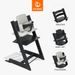 STOKKE® TRIPP TRAPP® + BABY SET + POLŠTÁŘEK ZVÝHODNĚNÁ SADA - JÍDELNÍ ŽIDLIČKY DŘEVĚNÉ - KRMENÍ