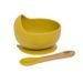 INTERBABY MISKA SILIKONOVÁ + LŽIČKA SILIKONOVÁ +4 M - OKROVÁ - MISKY, TALÍŘKY A PODLOŽKY - KRMENÍ