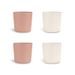 CITRON SADA HRNEČKŮ Z BIO MATERIÁLU, 4KS - RŮŽOVÁ / KRÉMOVÁ - DĚTSKÉ HRNEČKY - KRMENÍ