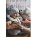 ENIE BABY DĚTSKÁ ČEPICE 16-18M GREY LEAVES - ČEPIČKY A KLOBOUČKY - PRO DĚTI