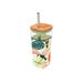QUOKKA SKLENĚNÝ CESTOVNÍ HRNEK S BRČKEM LIQUID CUBE TROPICAL TOUCANS 540 ML - SPORTOVNÍ LAHVE - KRMENÍ