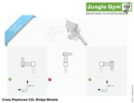 Jungle Crazy Playhouse s terasou XL a modulem Bridge - kompletní sestava včetně skluzavky