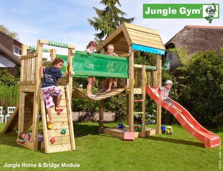 Hřiště Jungle Home s modulem Bridge - kompletní sestava včetně skluzavky