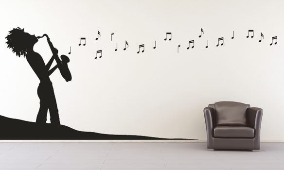 Šablony na zeď - Saxofonista