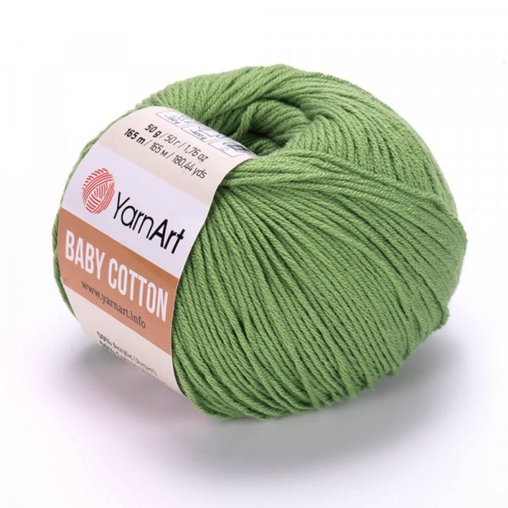 Pletací příze Baby Cotton 50 g - 26 (440) zelenkavá