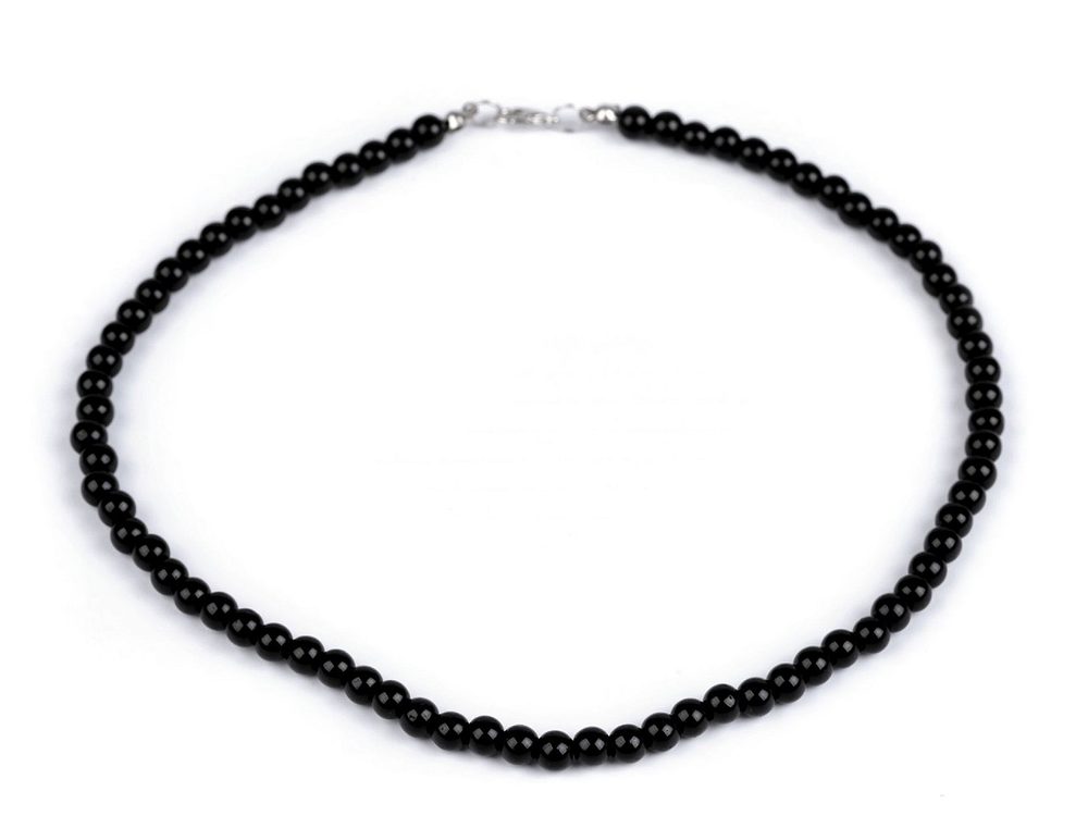 Perlový náhrdelník - 6 černá