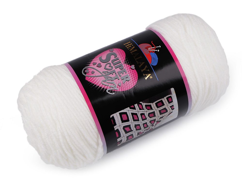 Pletací příze Super Soft Yarn 200 g - 1 (80801) bílá