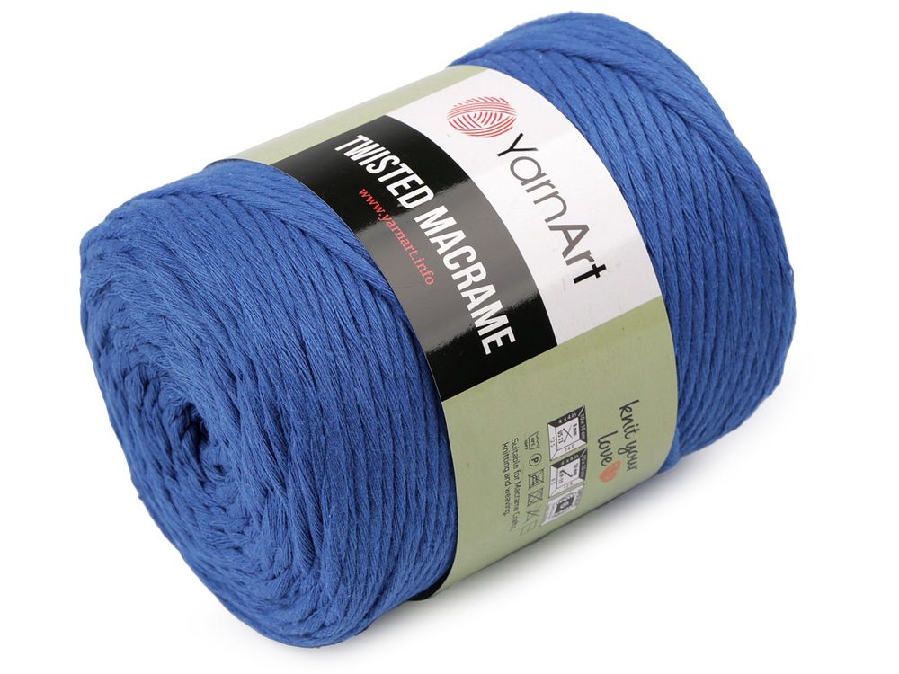 Pletací příze Twisted Macrame 500 g - 17 (772) modrá královská