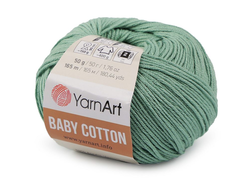 Pletací příze Baby Cotton 50 g - 16 (439) zelenkavá