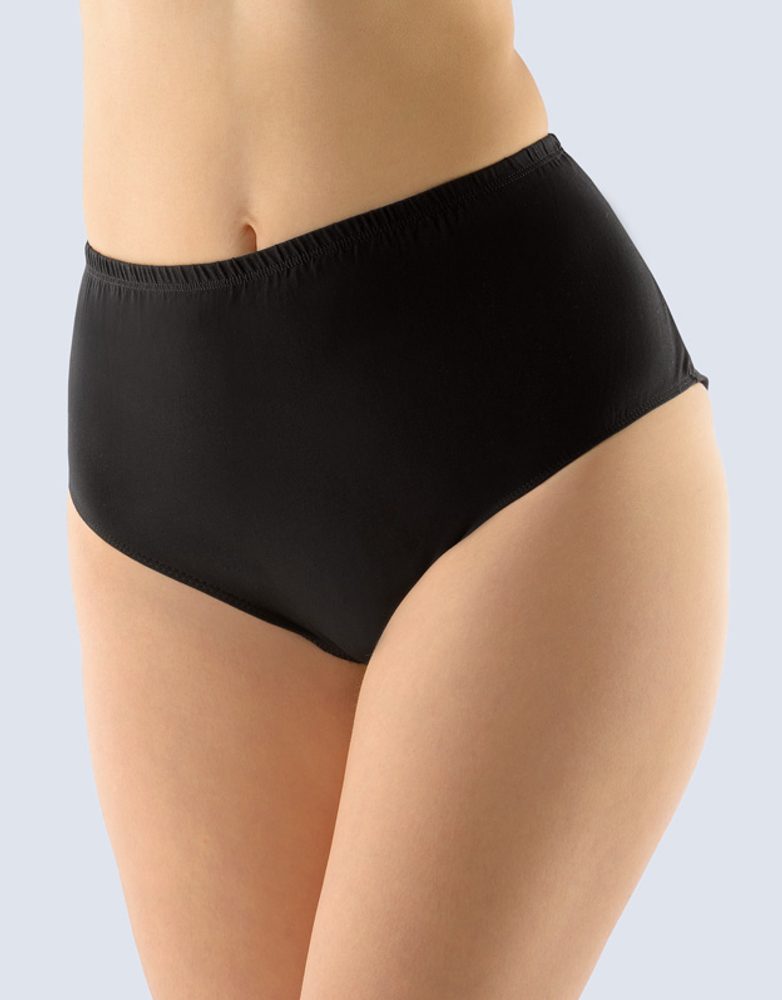 GINA dámské kalhotky klasické ve větších velikostech, větší velikosti, šité, jednobarevné 11086P - černá - 54/56