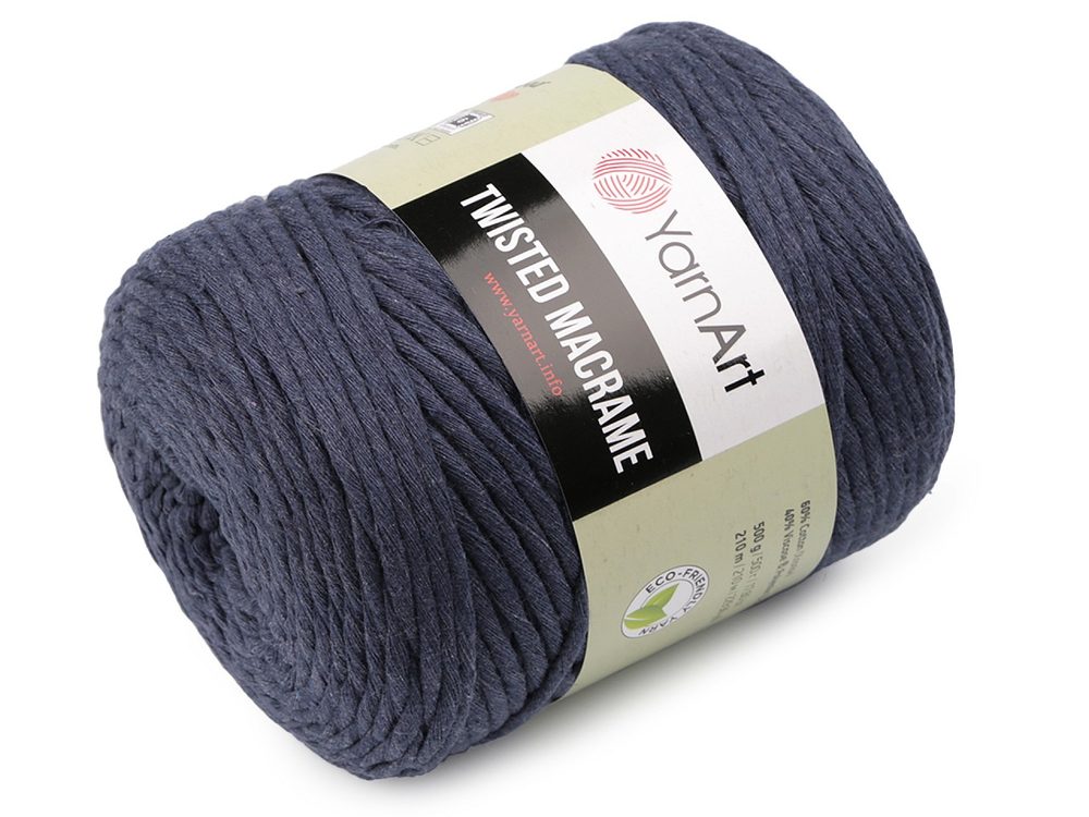 Pletací příze Twisted Macrame 500 g - 18 (761) modrá tmavá