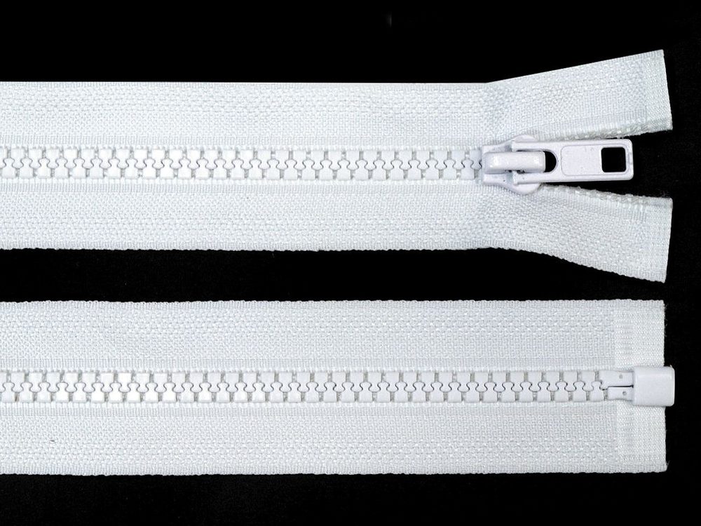 Bundový Kostěný Zip: Šíře 5 mm, Délka 70 cm - 101 bílá