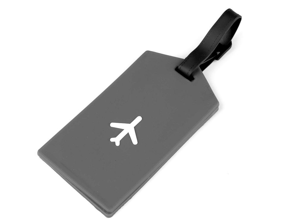 Jmenovka / visačka na kufr letadlo - 2 šedá