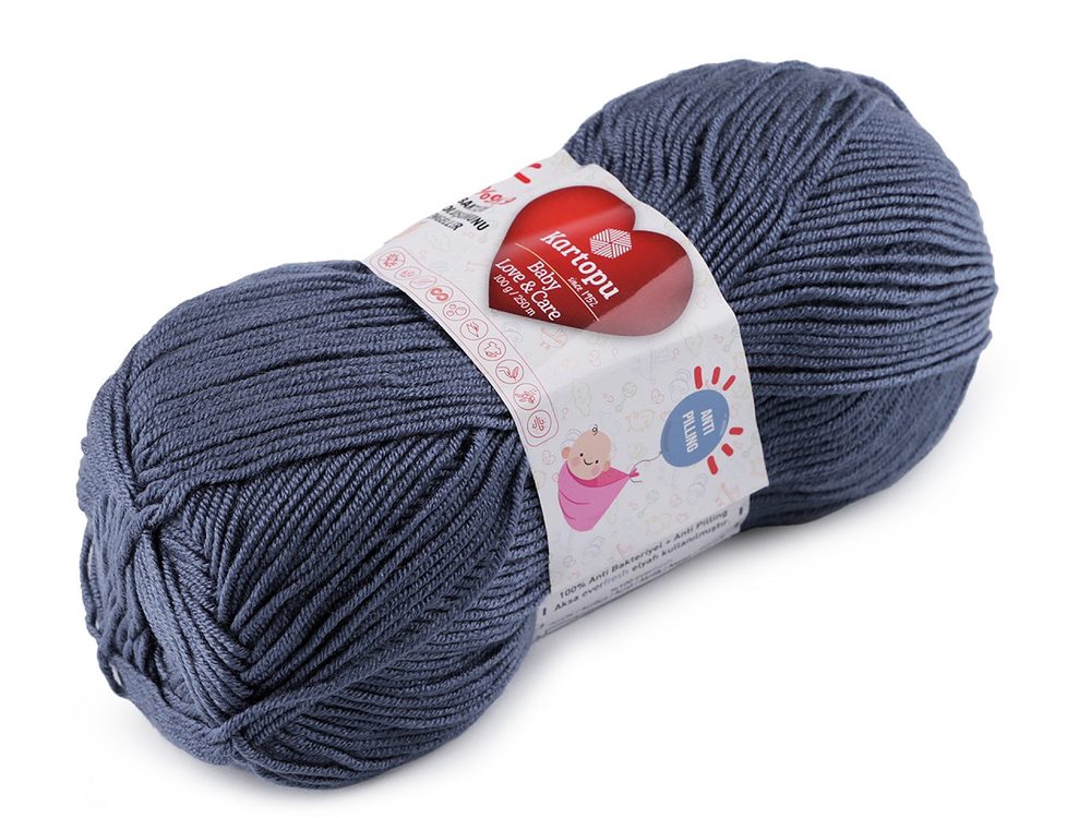 Pletací příze Baby Love a Care 100 g - 27 (1533) modrá jeans tmavá