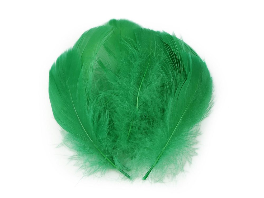 Pštrosí peří délka 6-11 cm - 6 zelená pastelová