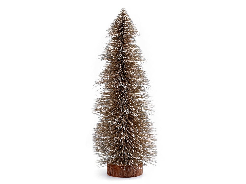 Dekorace vánoční stromeček s glitry - 2 zlatá tmavá