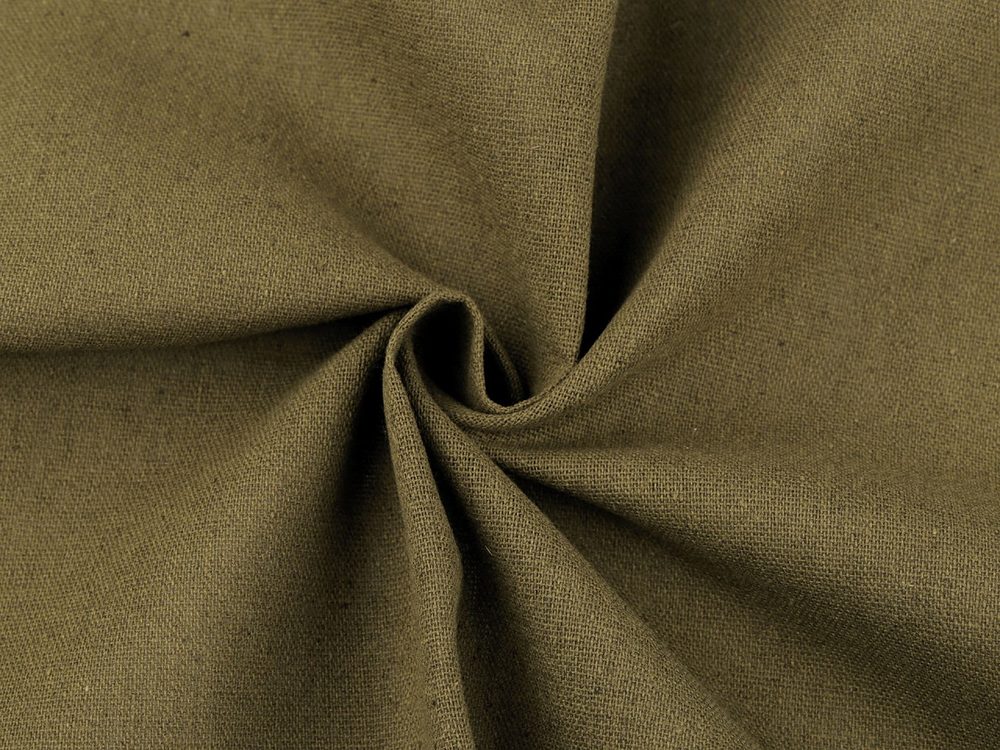 Lněná látka METRÁŽ šíře 150 cm - 53 (162 g/m²) (21) zelená khaki