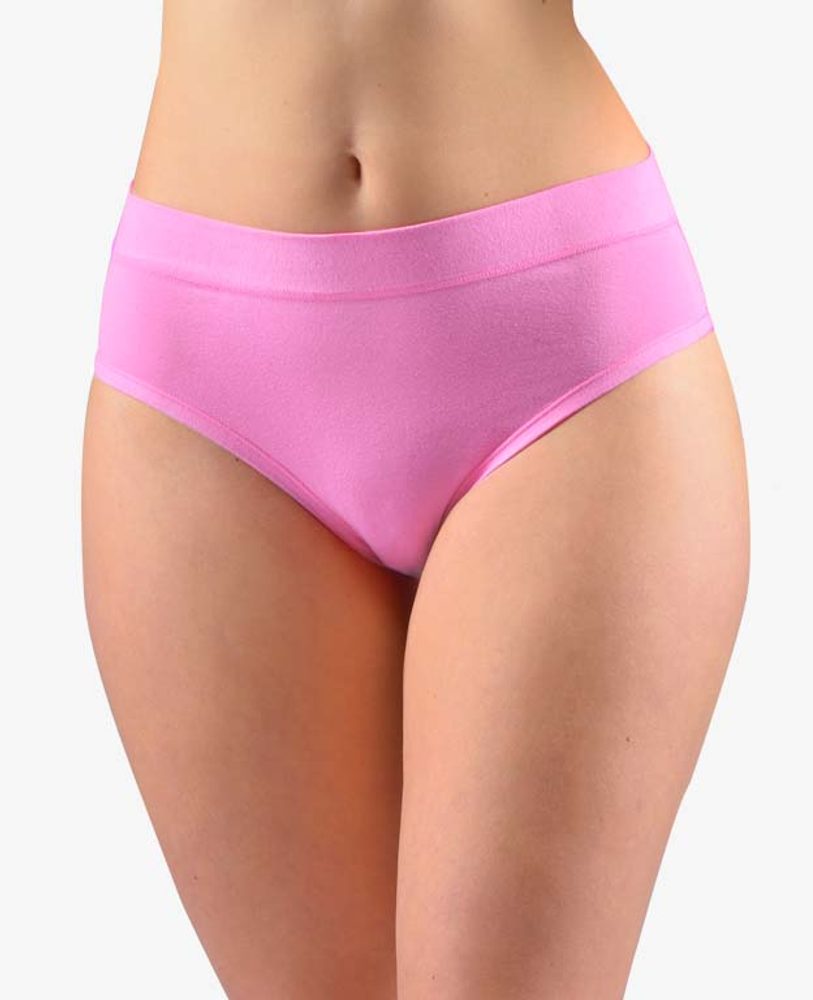 GINA dámské kalhotky klasické, širší bok, šité, jednobarevné Disco Solid 10247P - pink - 50/52