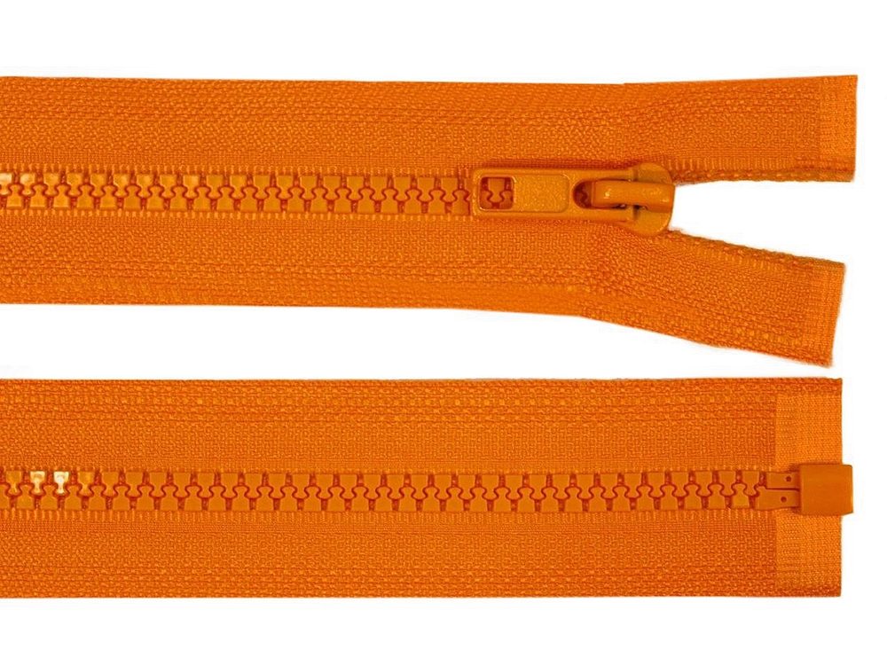 Kostěný zip šíře 5 mm délka 85 cm (bundový) - 158 oranžová