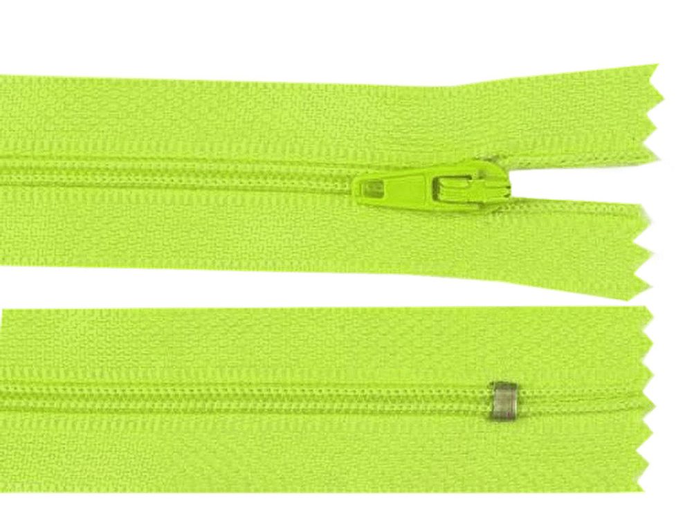 Spirálový zip šíře 3 mm délka 25 cm - 231 zelená elektrická neon