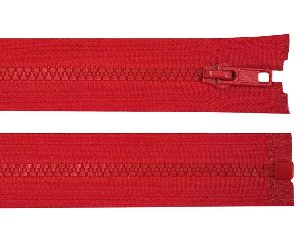 Kostěný zip šíře 5 mm délka 60 cm (bundový) - 148 červená