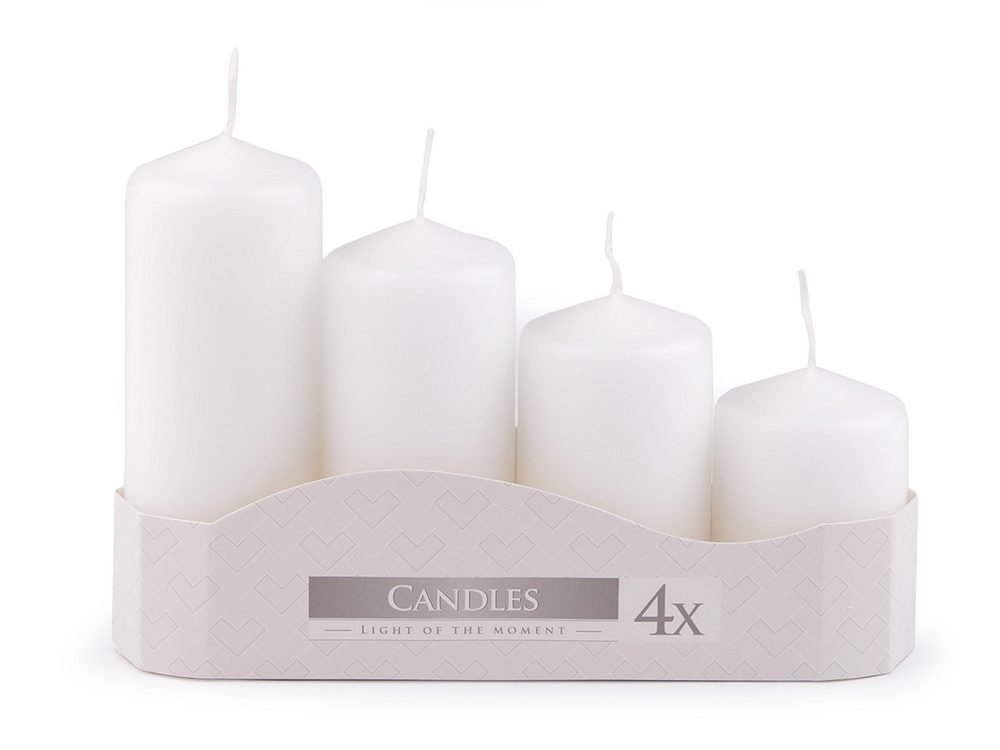 Adventní svíčky sestupné - 1 bílá mat