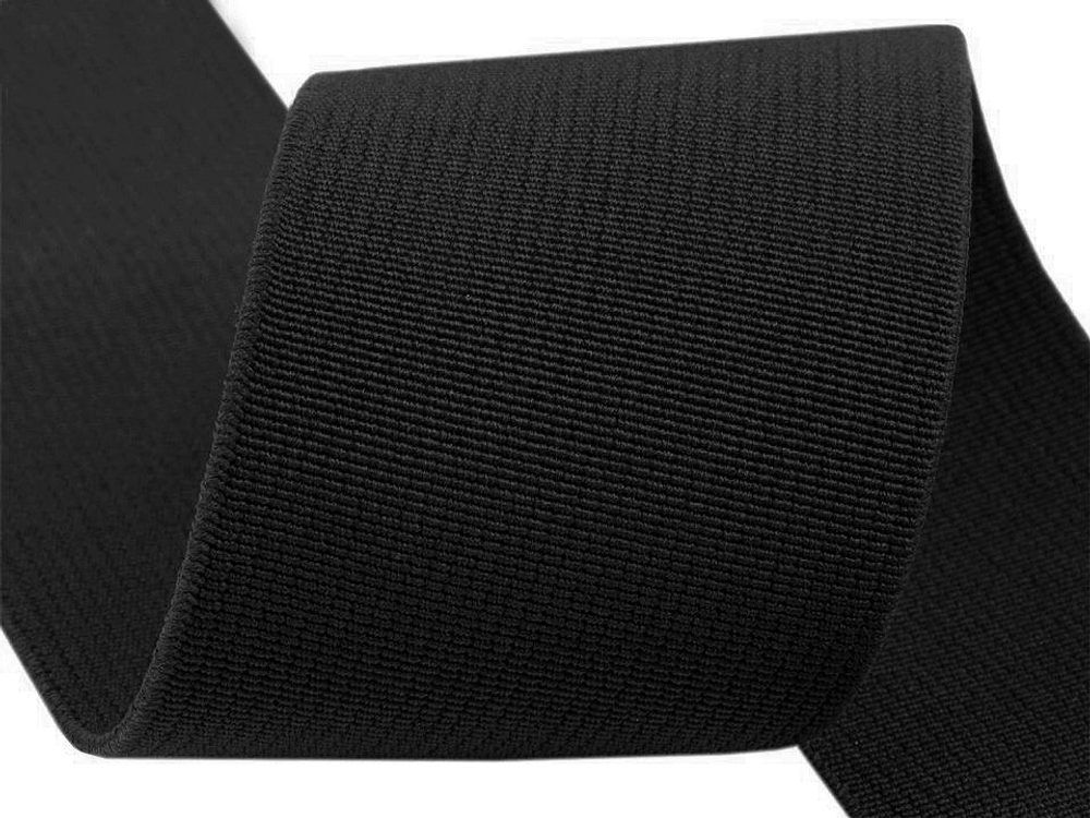 Pruženka hladká šíře 50 mm tkaná barevná návin 5 metrů - 7001 černá