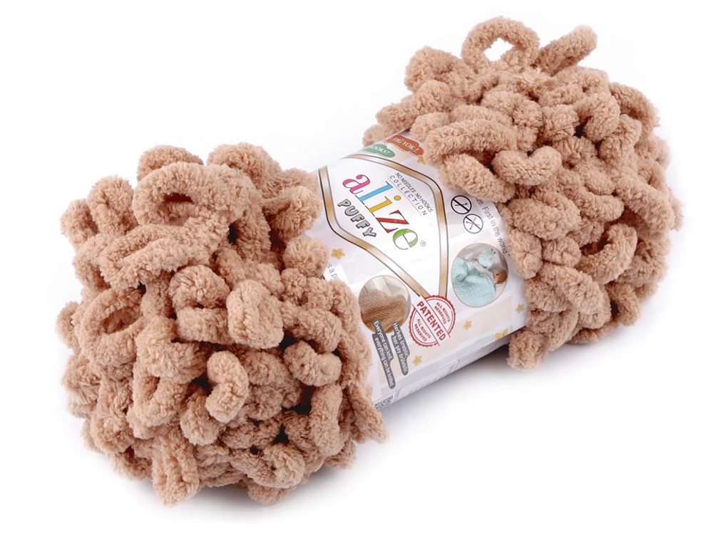 Pletací příze Alize Puffy 100 g - 29 (262) hnědá srnčí