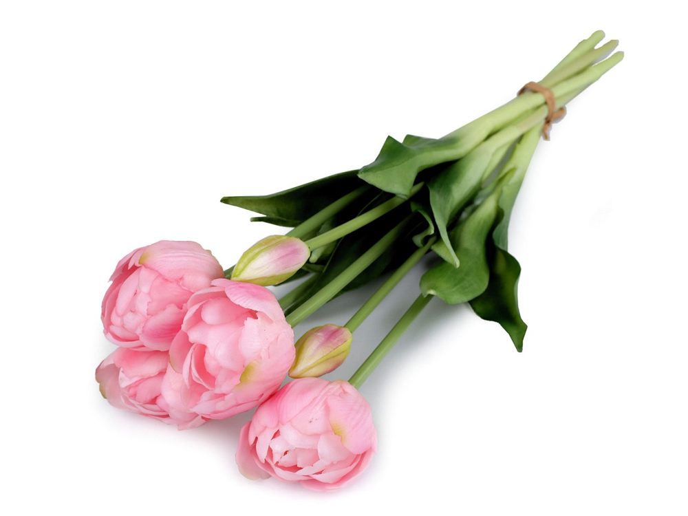 Umělá kytice tulipán - 3 růžová nejsv.