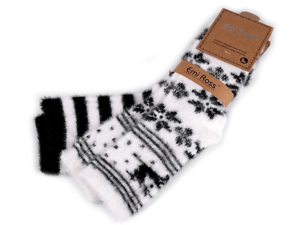 Dámské ponožky balení 2 páry - 20 (vel. 39-42) bílo-černá