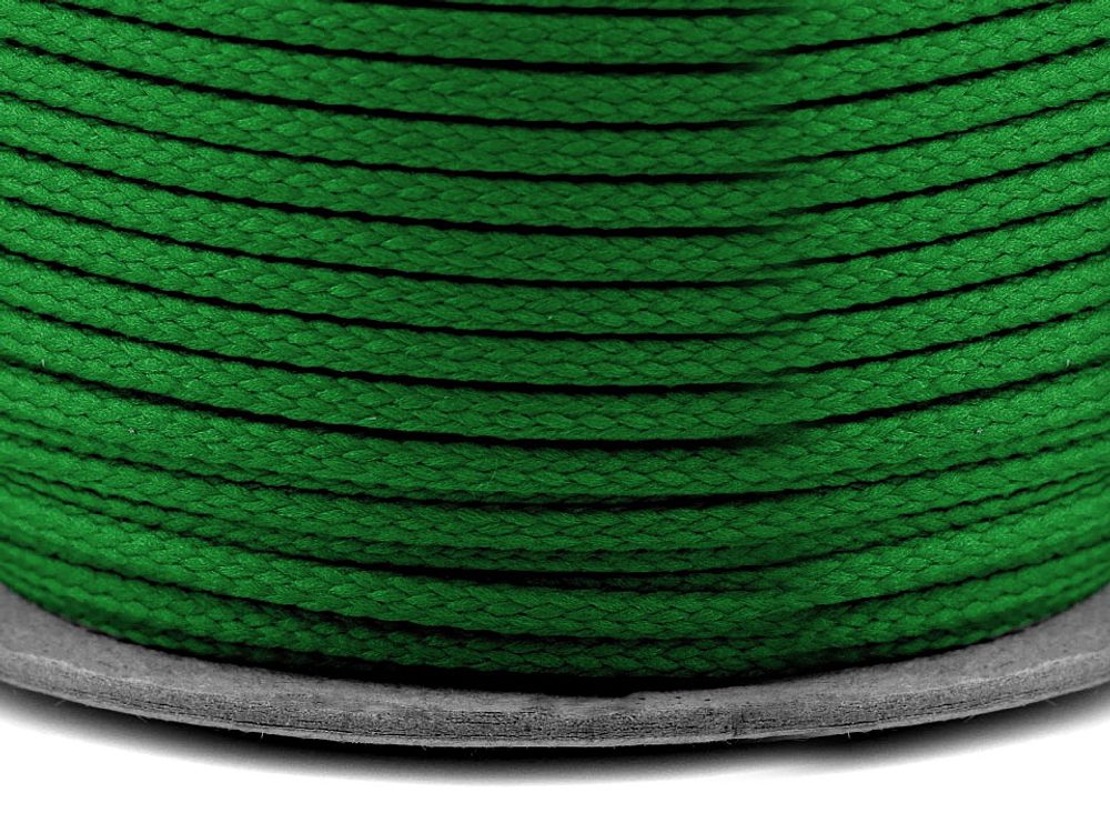 Oděvní šňůra PES Ø4 mm 100 metrů - 5449 zelená