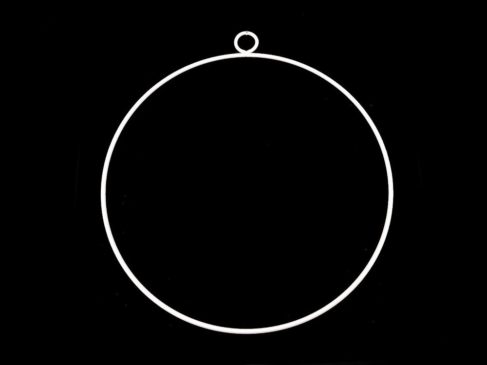 Kovový kruh na lapač snů / k dekorování Ø25 cm - 2 bílá