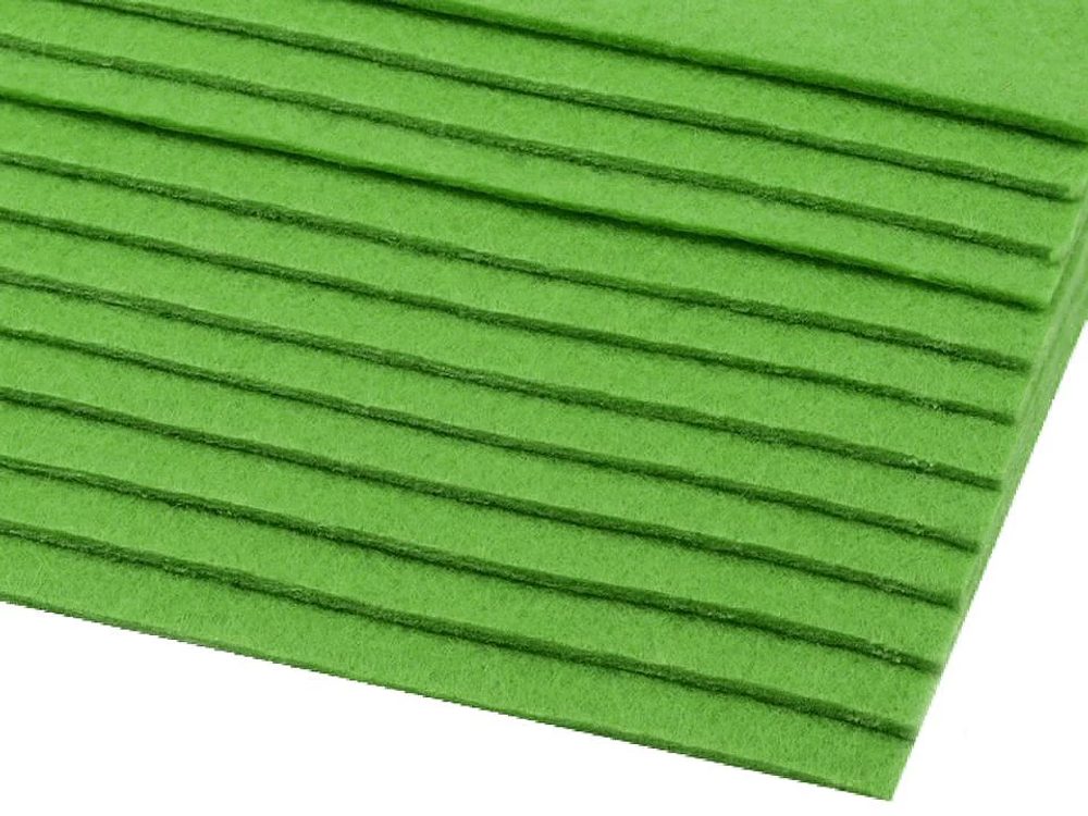 Látková dekorativní plsť / filc 20x30 cm 2 kusy - 21 (F26) zelená trávová