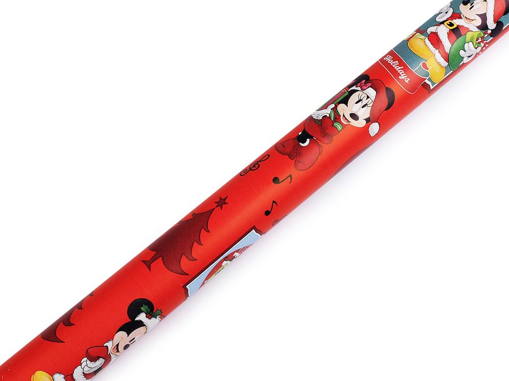 Balicí papír Disney vánoční 0,7x2 m - 9 červená Mickey mouse