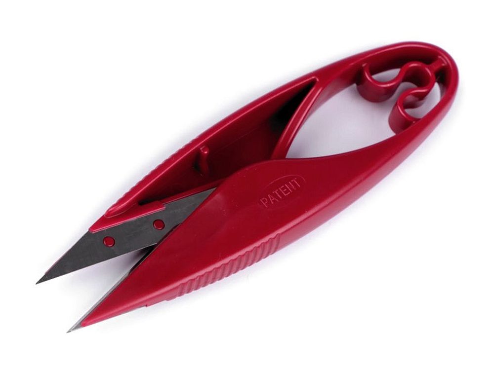 Nůžky PIN cvakačky velmi ostré s náhradním ostřím délka 11 cm - červená tmavá