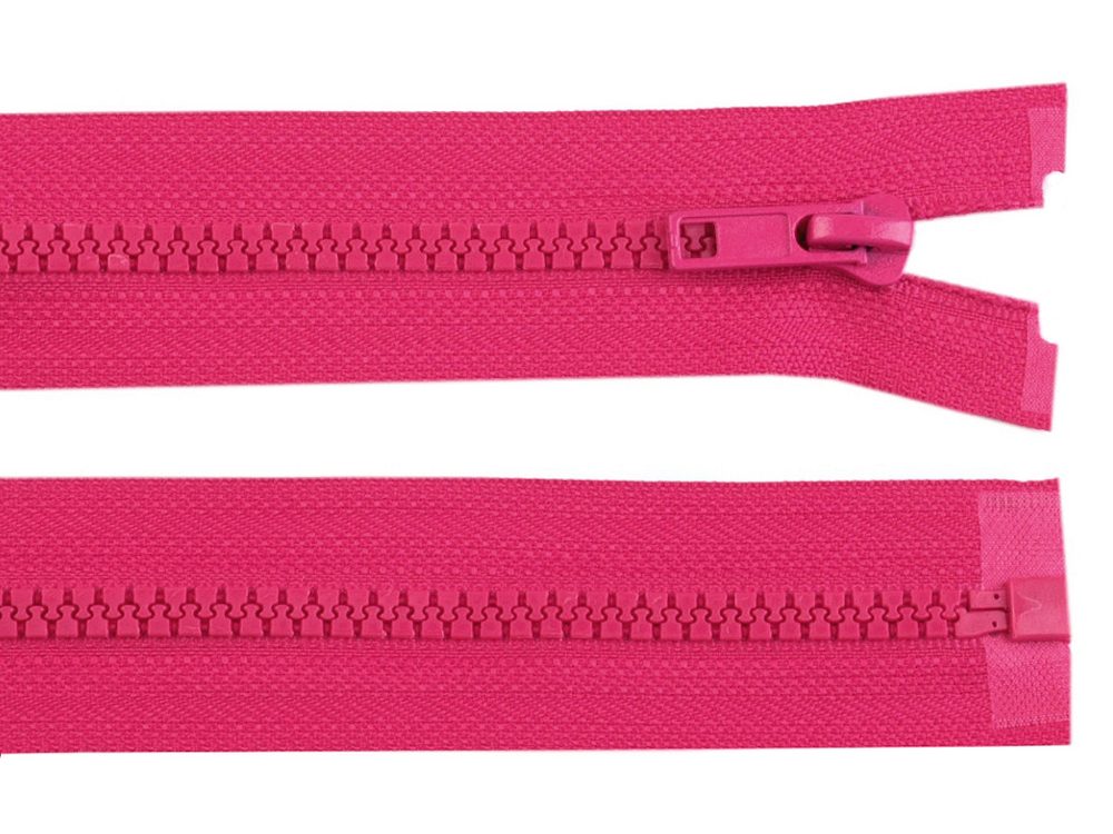 Kostěný zip šíře 5 mm délka 55 cm (bundový) - 145 pink