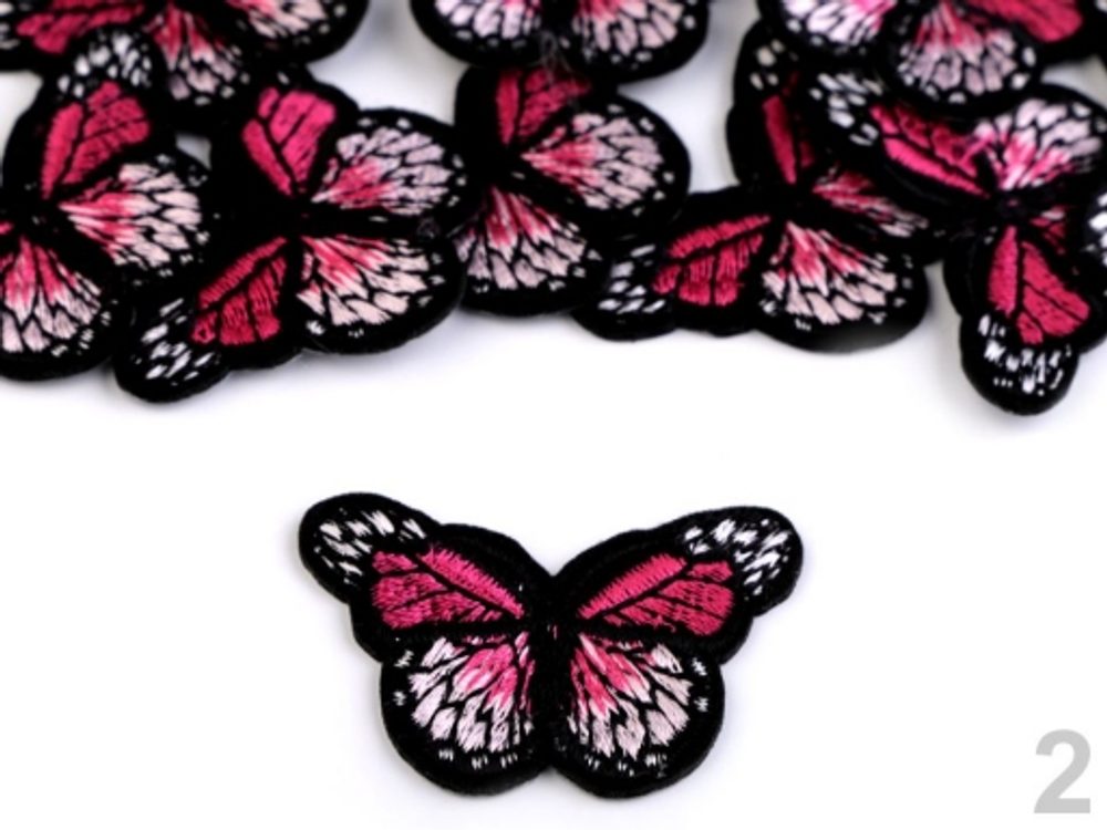 Malá nažehlovačka Motýl - 2 růžová malinová