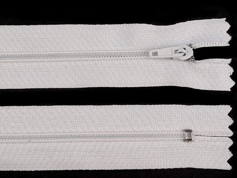Spirálový zip šíře 3 mm délka 35 cm - 101 bílá