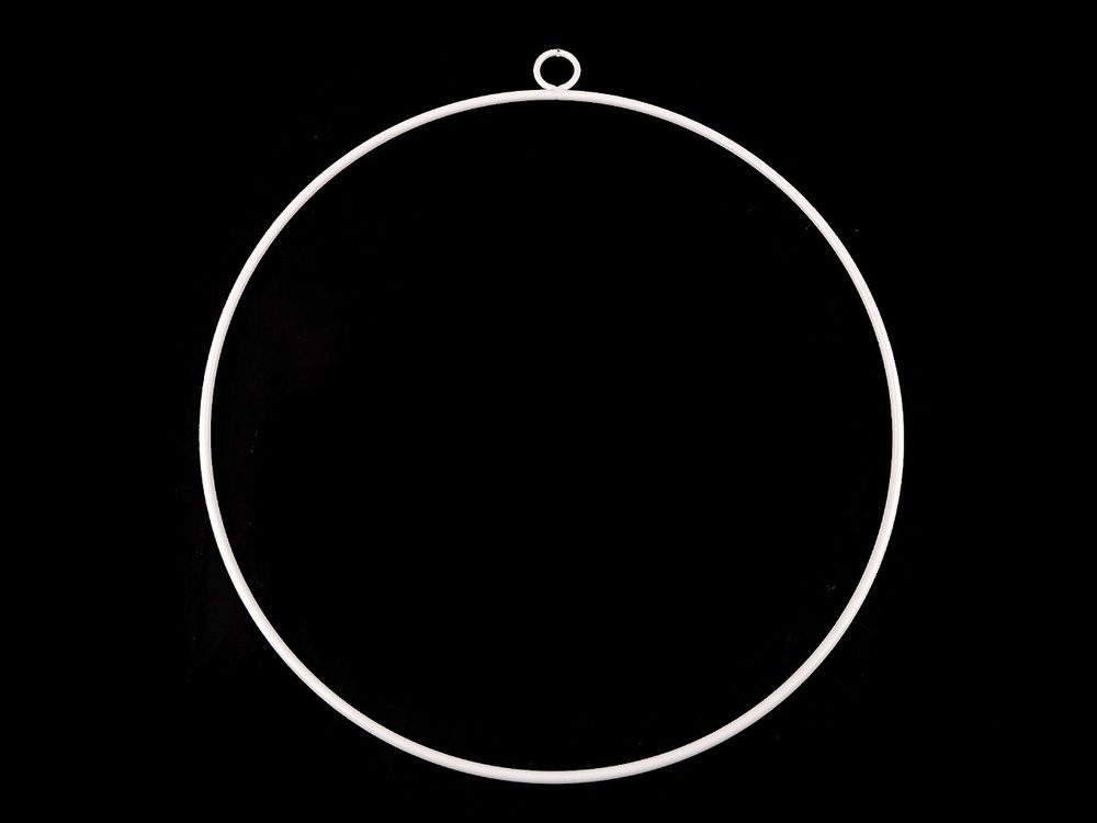 Kovový kruh na lapač snů / k dekorování Ø30 cm - 2 bílá