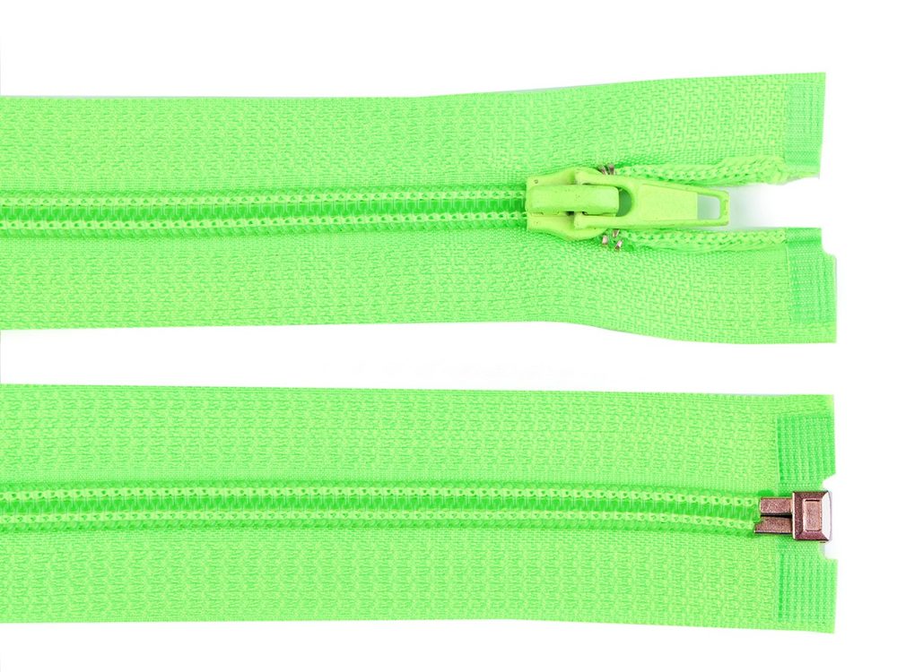 Spirálový zip šíře 5 mm délka 55 cm (bundový) POL - 333 zelená elektrická neon