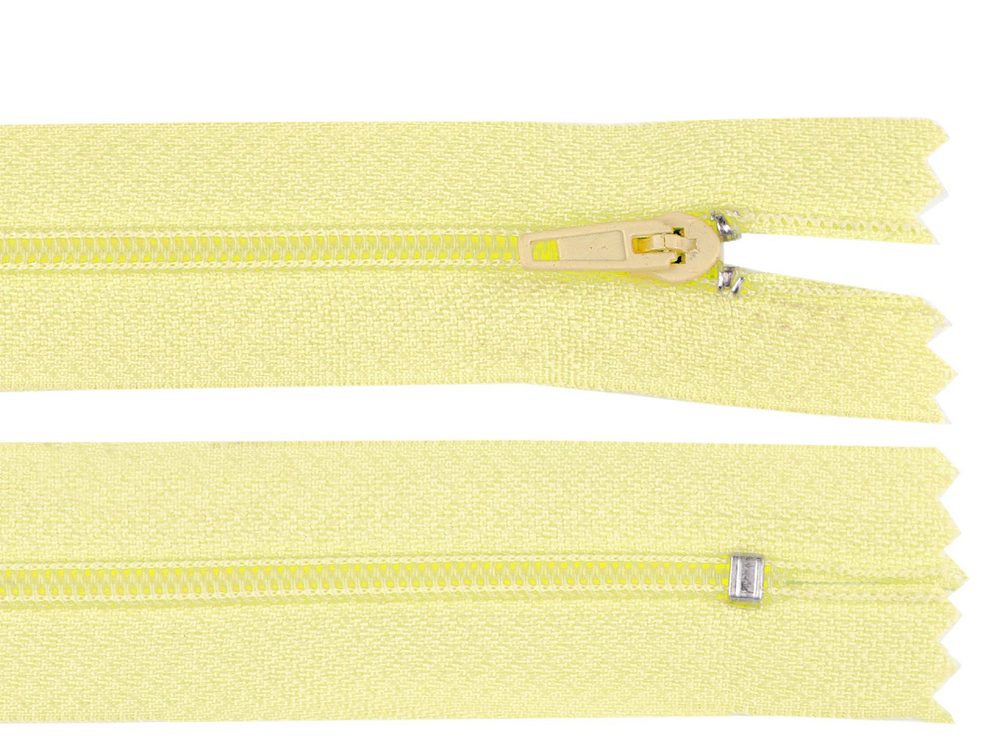 Spirálový zip šíře 3 mm délka 25 cm - 108 žlutá narcisová světlá