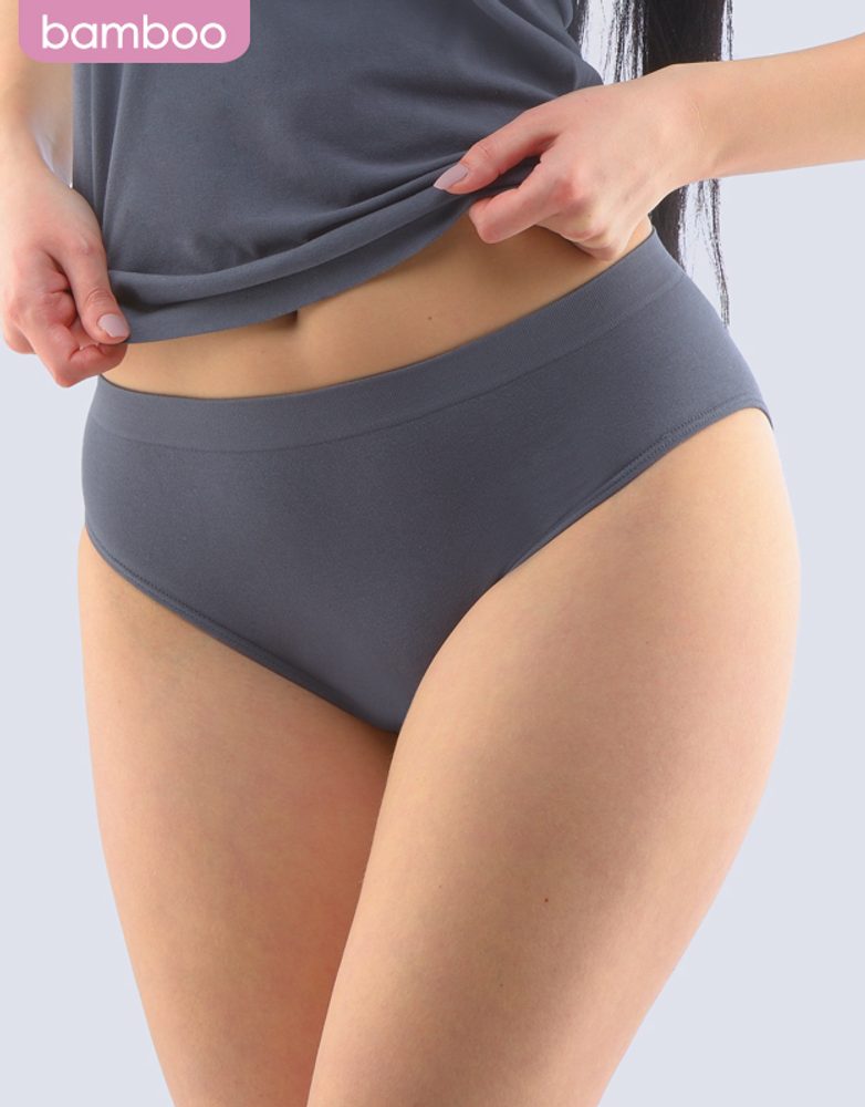 GINA dámské kalhotky klasické, širší bok, bezešvé, jednobarevné Bamboo Cotton 00051P - tělová - M/L