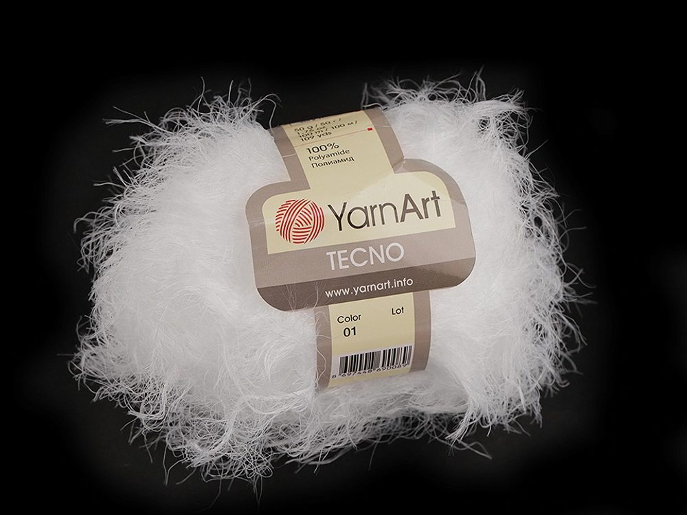 Pletací příze Tecno 50 g YarnArt - 1 (01) bílá