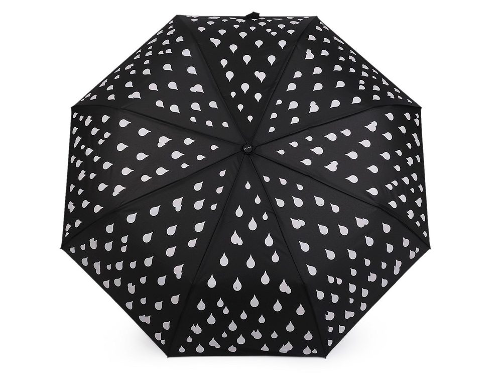 Dámský skládací vystřelovací deštník kapky kouzelný - 3 černá