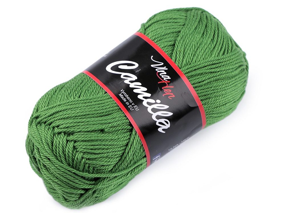 Bavlněná pletací příze Camilla 50 g - 17 (8156) zelená trávová
