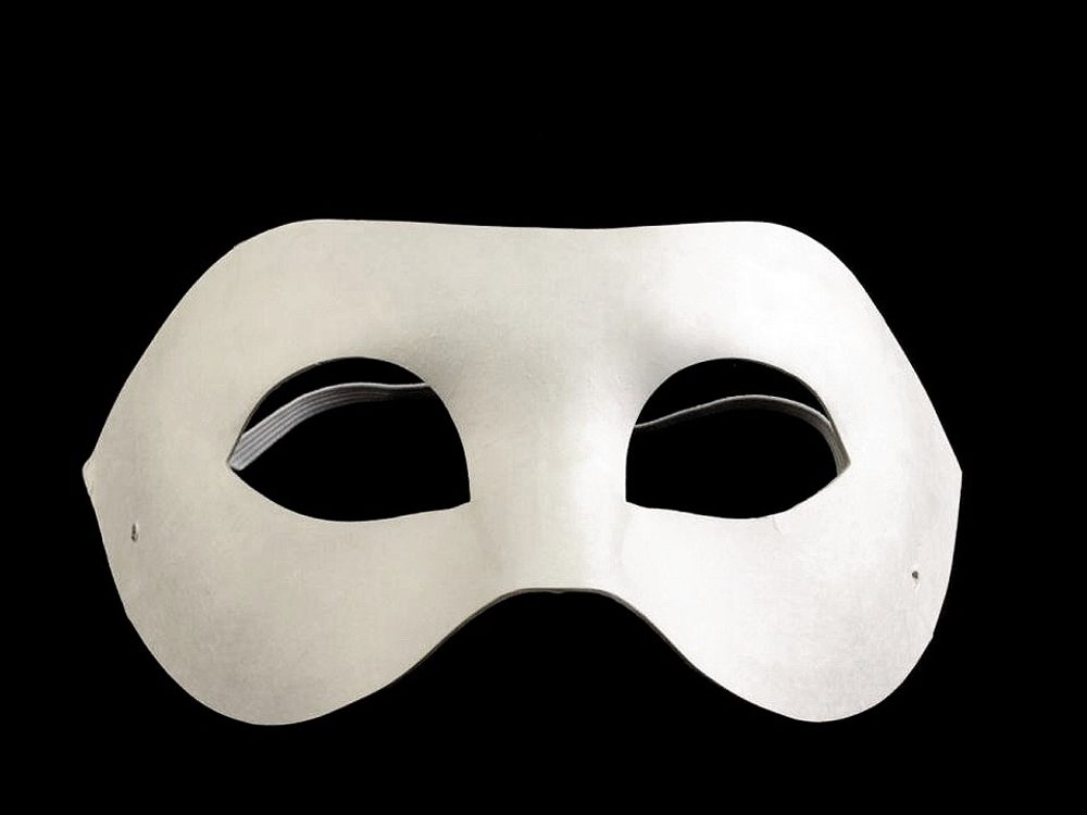 Karnevalová maska - škraboška k domalování - 1 bílá